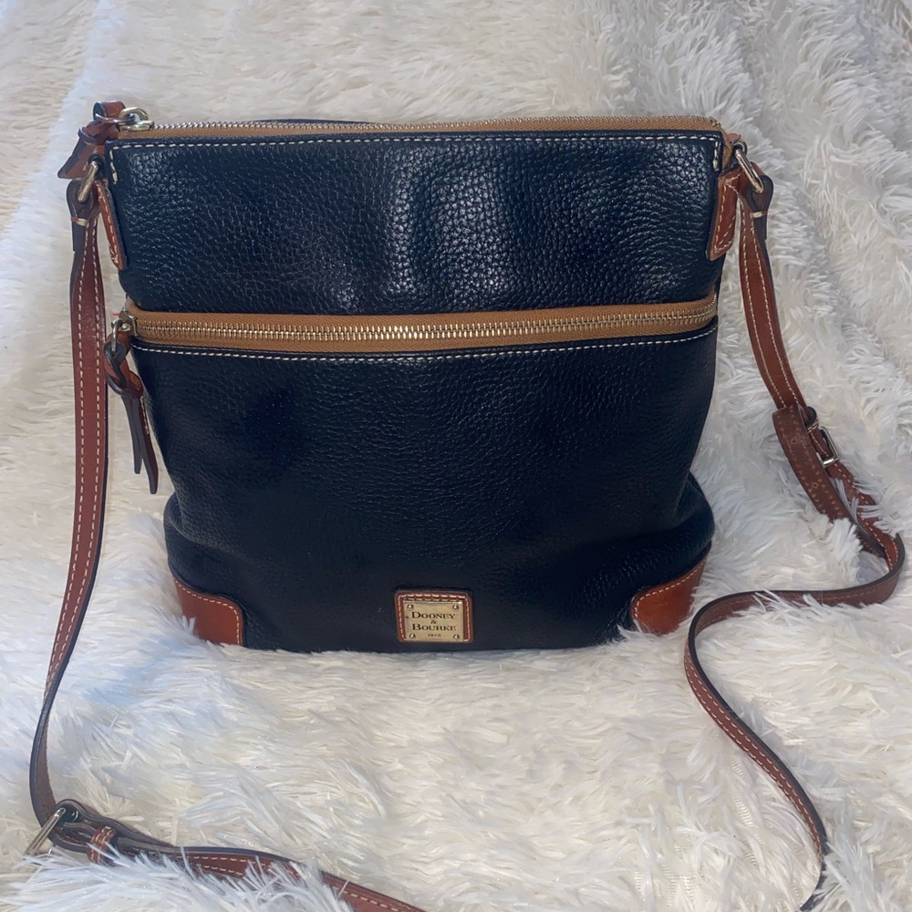 Dooney & Bourke Black and Tan Crossbody Bag